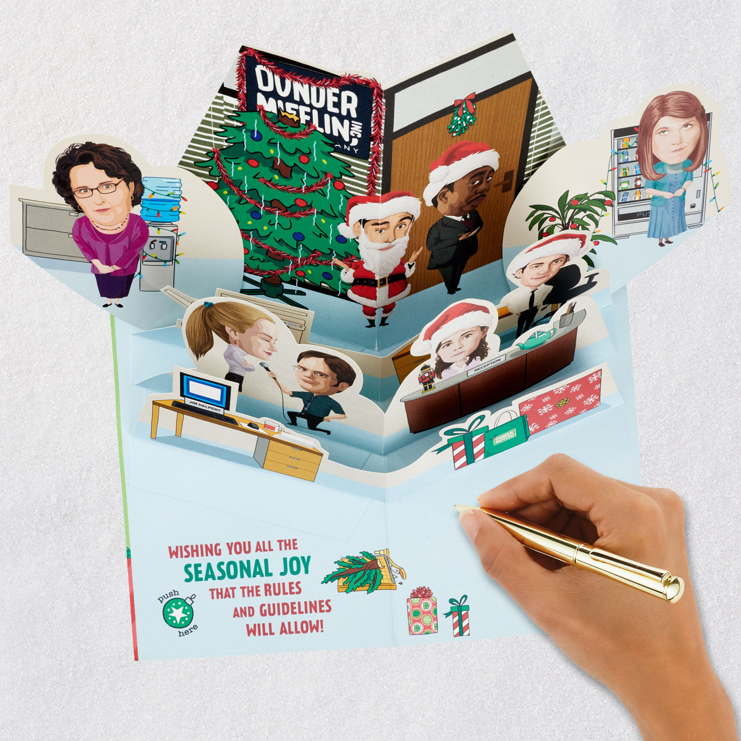 The Office Party Planning Committee Funny Pop-Up Christmas Card With Sound, , large image number 7