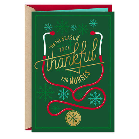 Thankful for a Great Nurse Christmas Card, , large