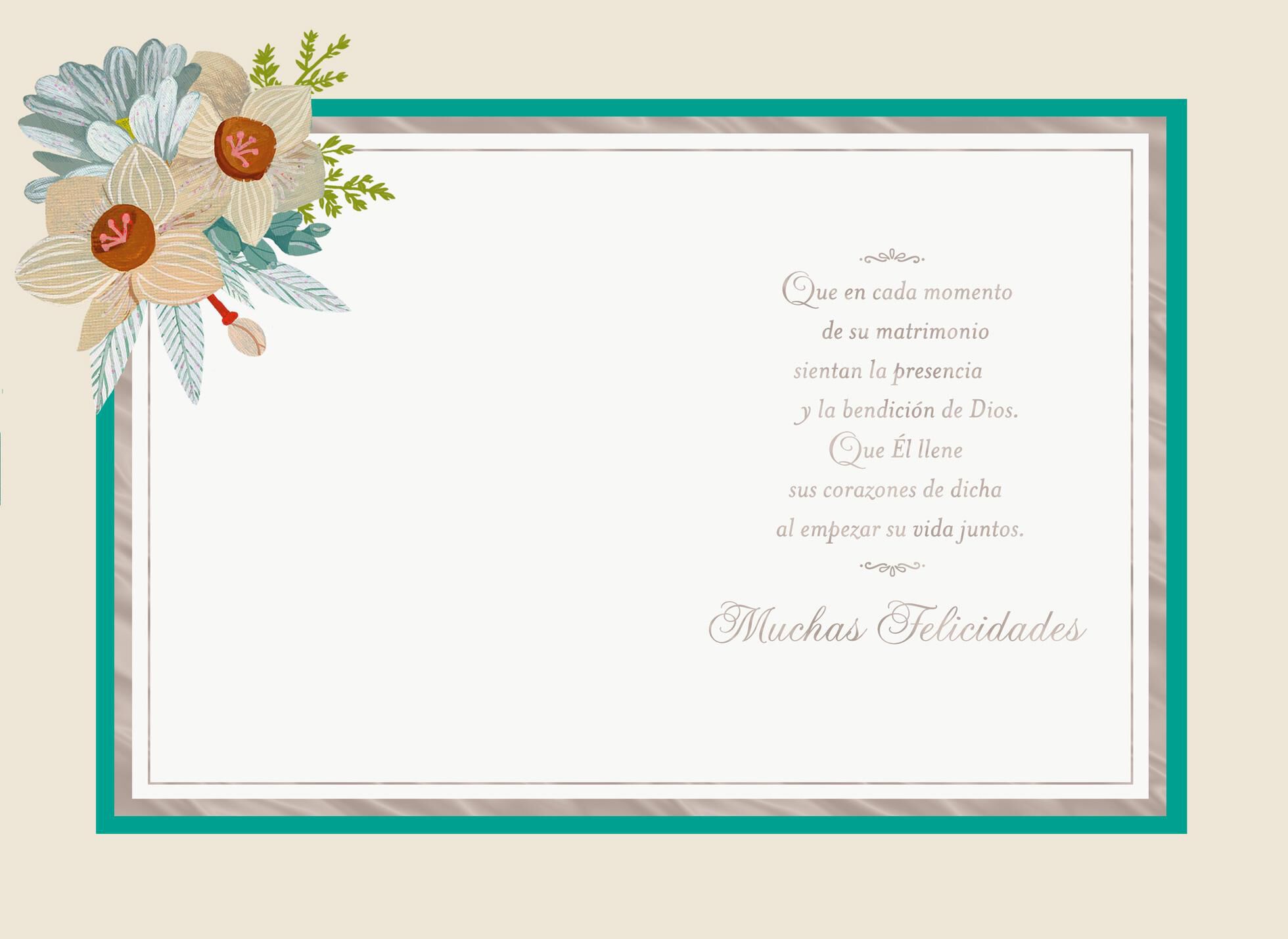 Happy Hearts Spanish-Language Religious Wedding Card