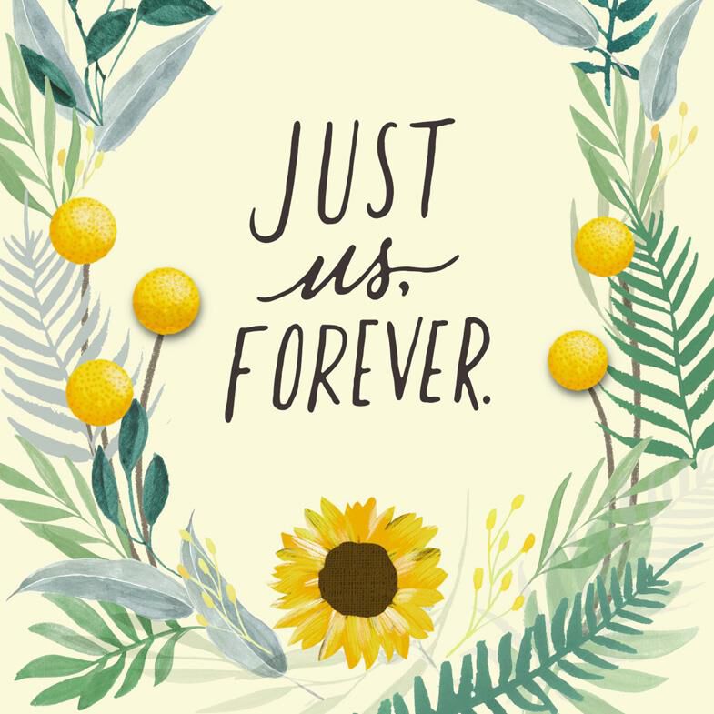 Flower Wreath Just Us Forever Anniversary Card