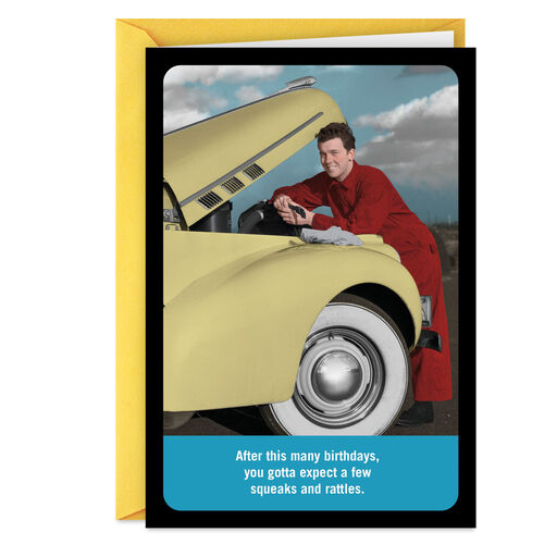 Car Mechanic Squeaks and Rattles Funny Birthday Card, 