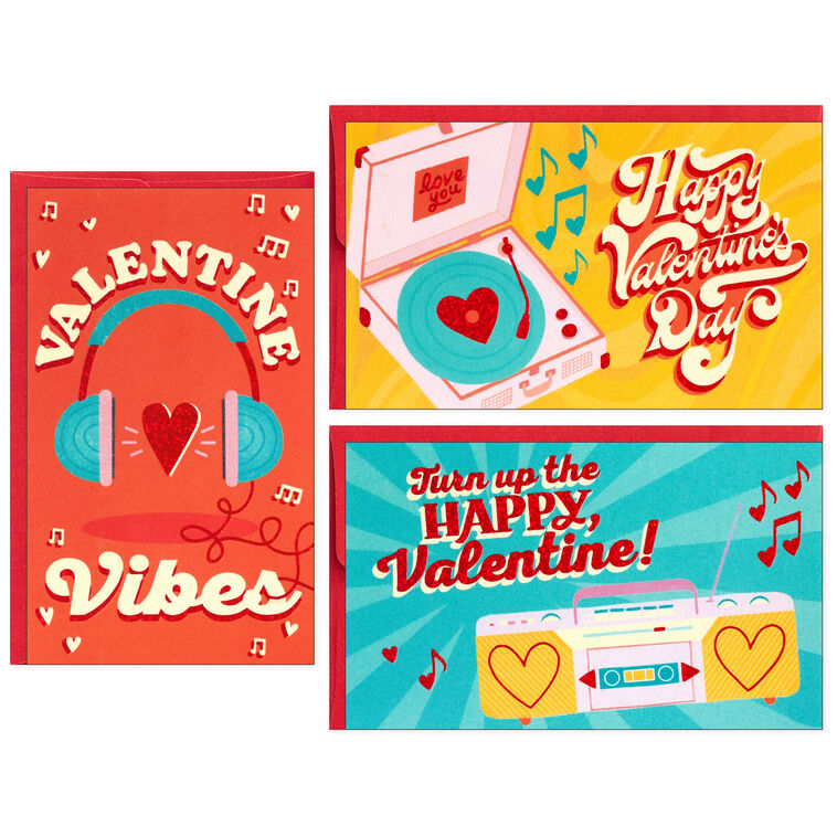 Mini Music Trends Assorted Blank Valentine's Day Note Cards, Pack of 18, , large image number 2