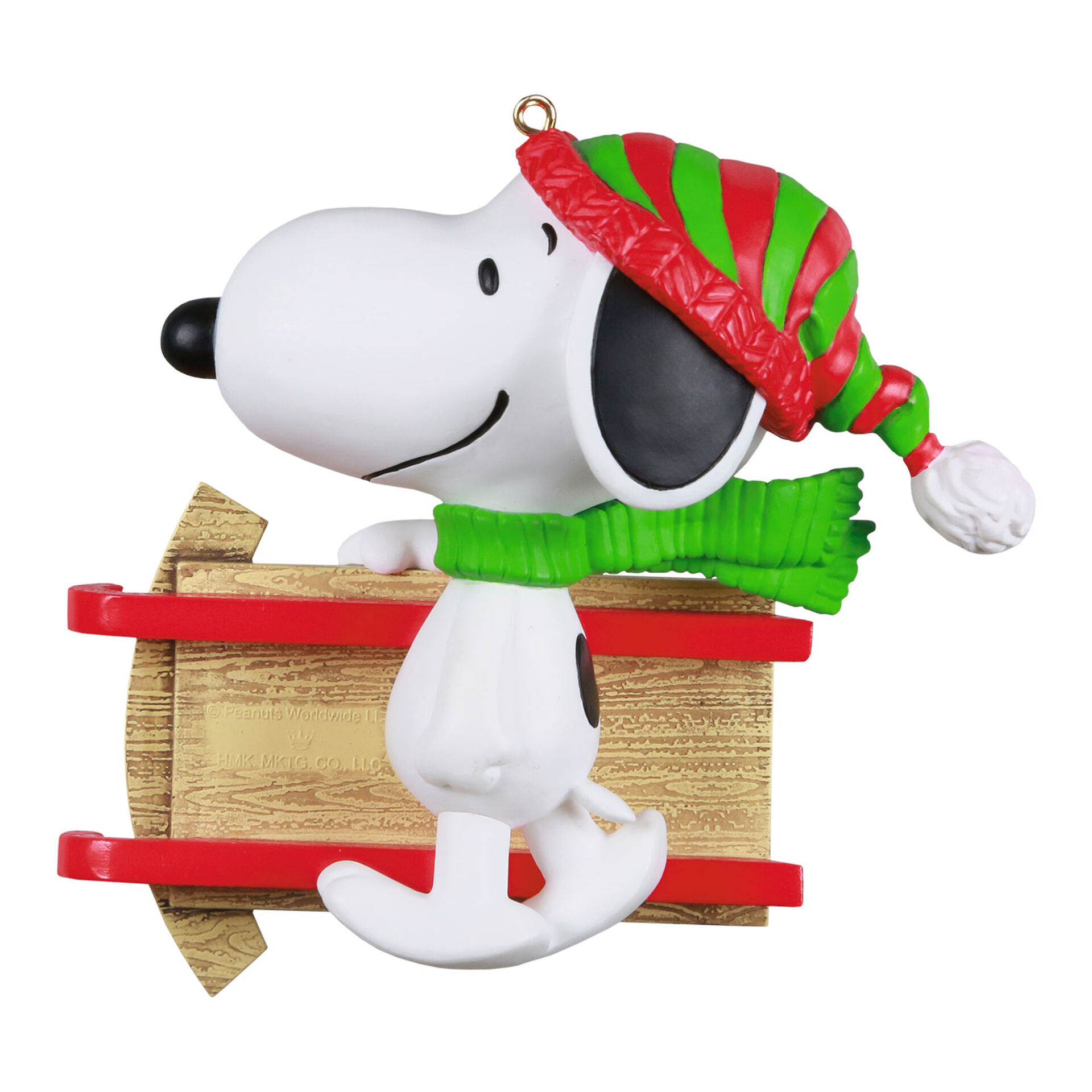 Peanuts® Sledding With Snoopy Personalized Ornament Personalized
