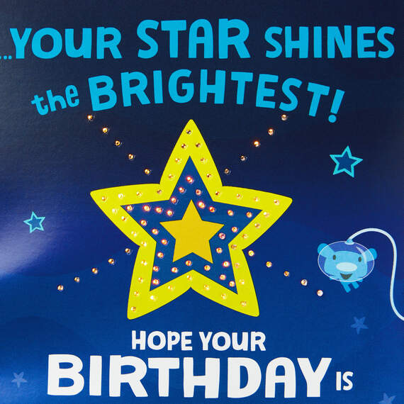 hoops&yoyo™ Bright Star Birthday Card With Sound and Lights, , large image number 2