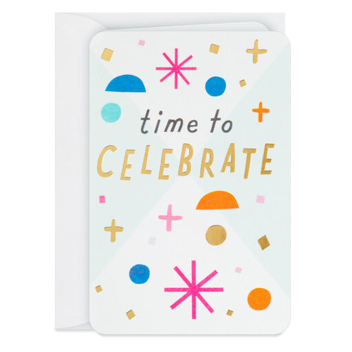 3.25" Mini Time to Celebrate Blank Card, 