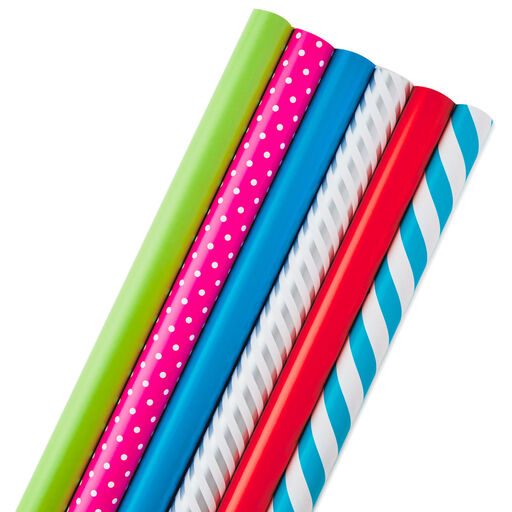 Bright and Bold 6-Pack Wrapping Paper, 180 sq. ft. total, 