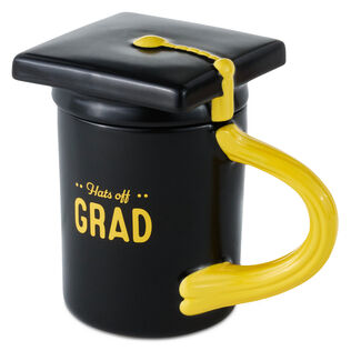 Hats Off Grad Sculpted Mug With Grad Cap Lid, 15 oz.