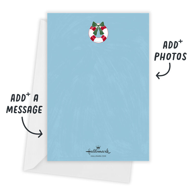 Hallmark Cruise Captain Santa Personalized Photo Card Card Front with Envelope image number 3