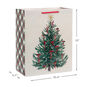 Illustrated Christmas Tree on Cream Large Gift Bag measurement image number 3