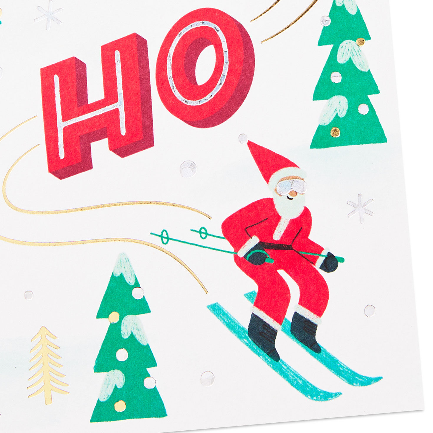 Santa Snow Skiing Money Holder Christmas Card Card Front Detail image number 6