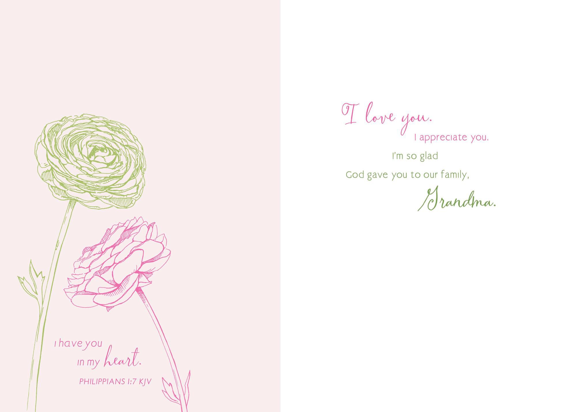 Jar of Flowers Religious Mother's Day Card for Grandmother