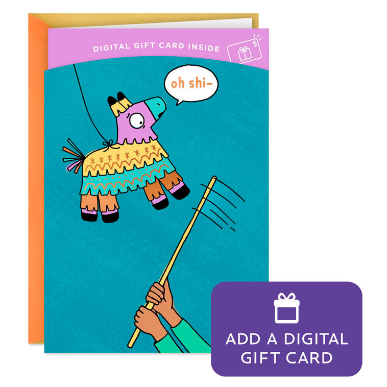 Hope it's a Big Hit Cussing Piñata Gift Card Greeting Funny Birthday Card