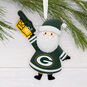 Green Bay Packers Santa Fan Christmas Ornament hanging on tree image number 2