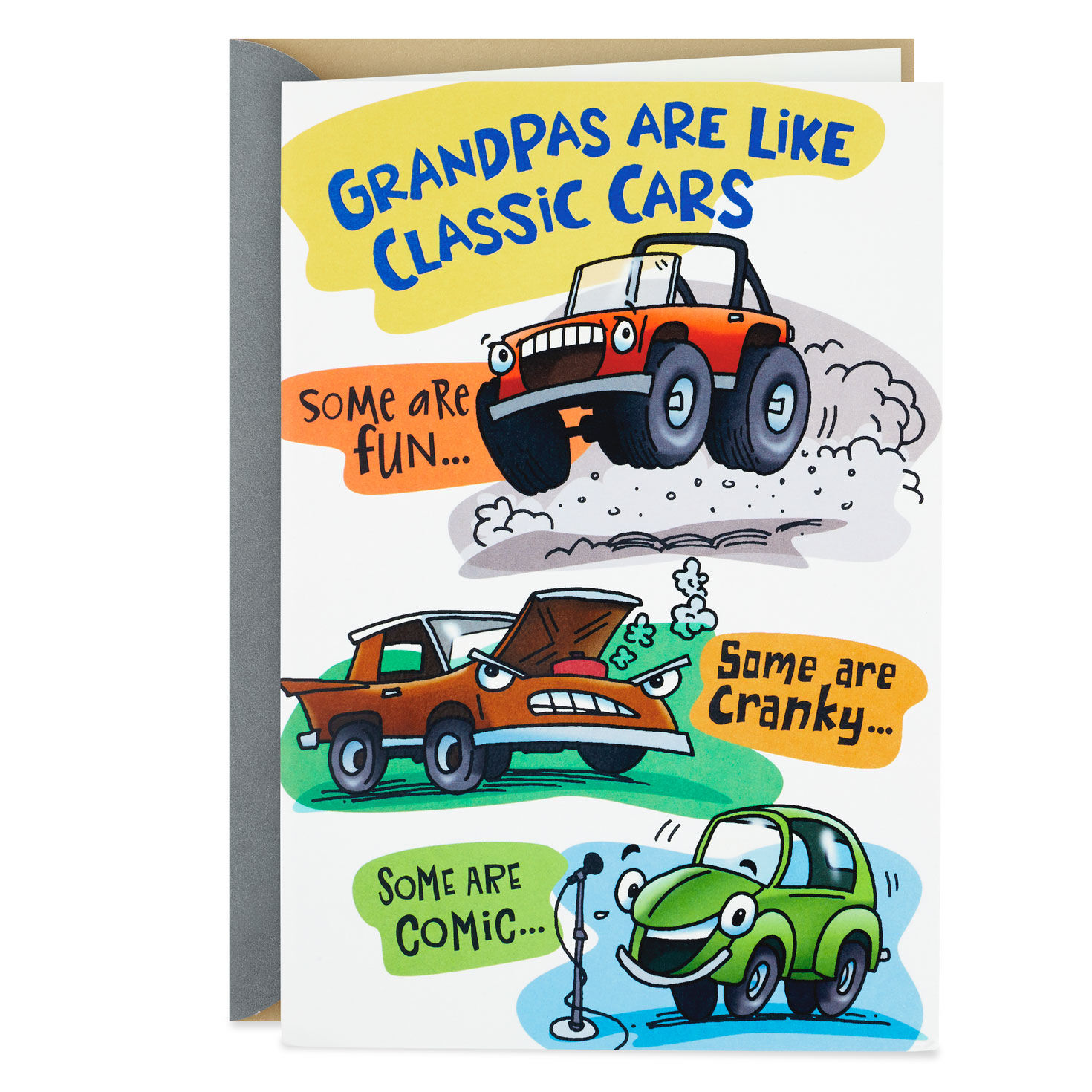 Great Like Classic Cars Funny Pop-Up Father's Day Card for Grandpa