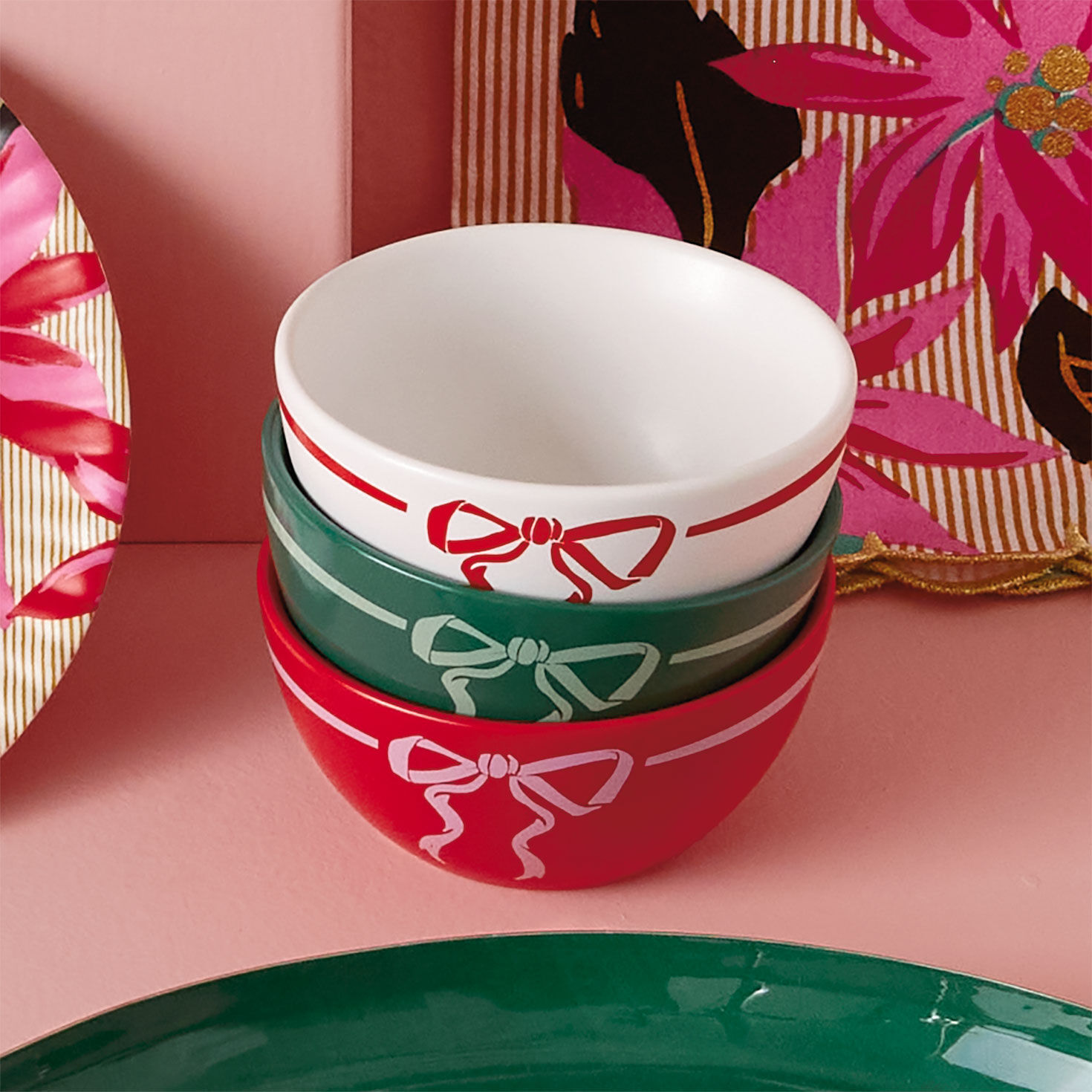 Lacey Chabert Collection Holiday Bow Ceramic Bowls, Set of 3 for only USD 28.99 | Hallmark