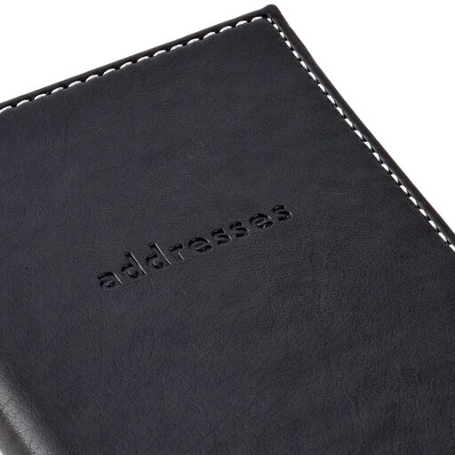 Black Faux Leather Slim Address Book, 