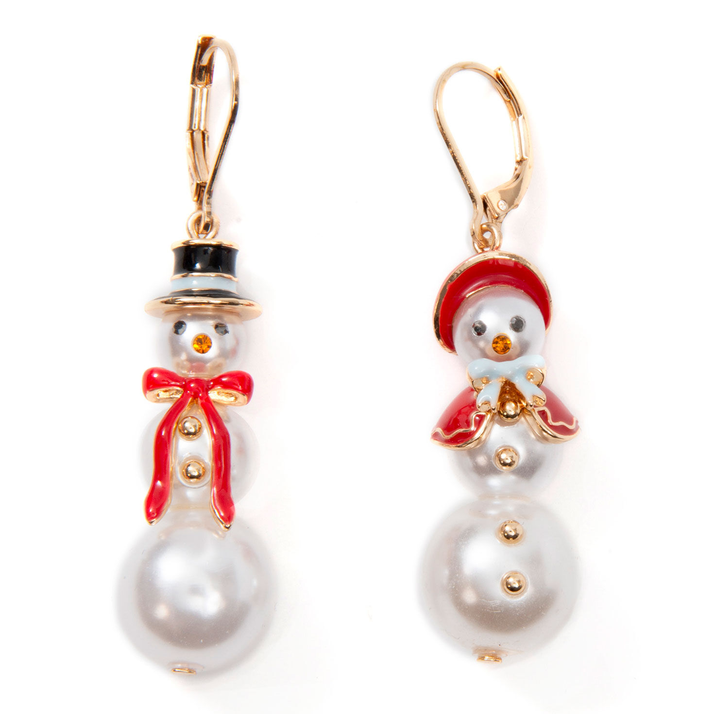 Hallmark Mr. & Mrs. Snow People Dangle Earrings