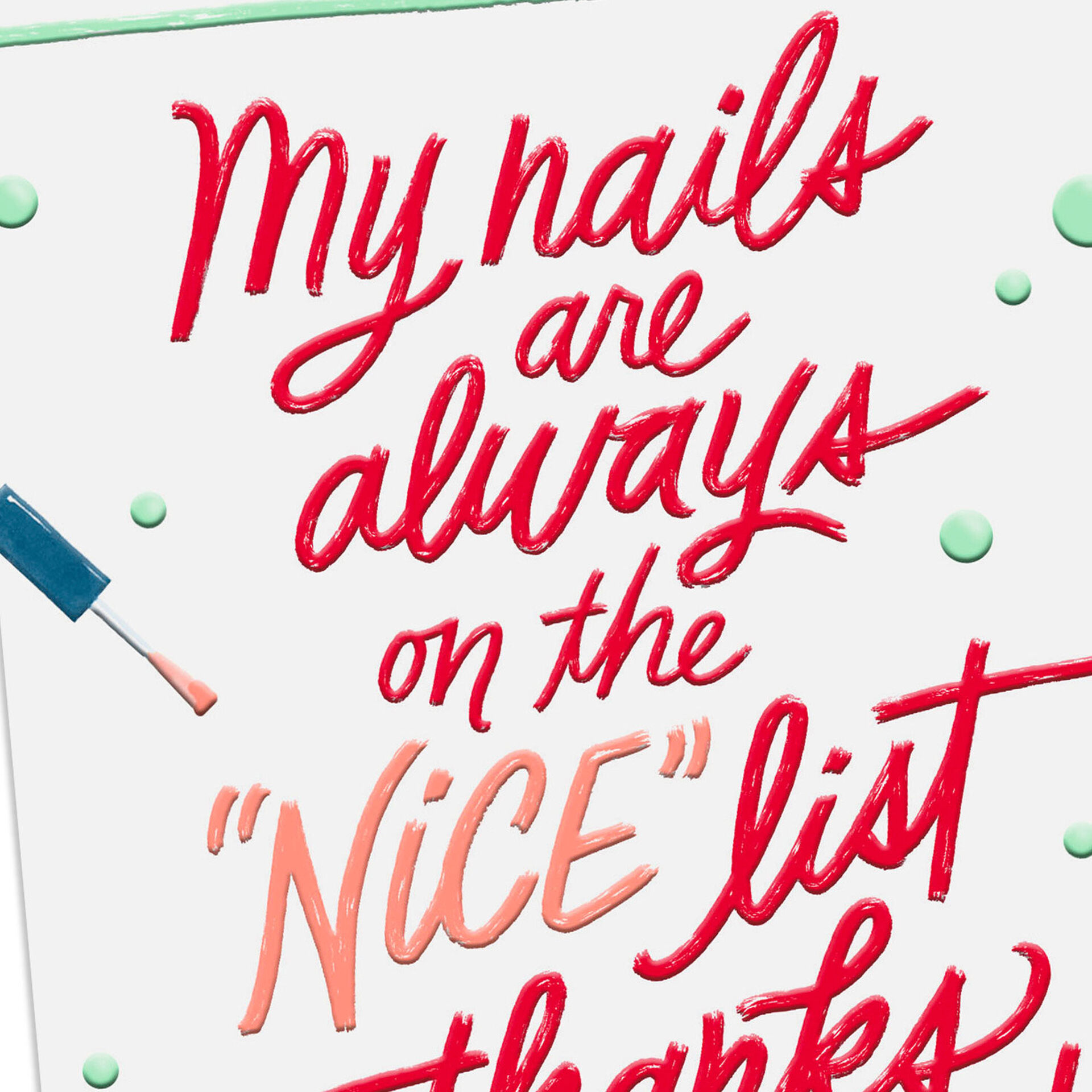 Bottles of Nail Polish Christmas Card for Nail Technician Greeting