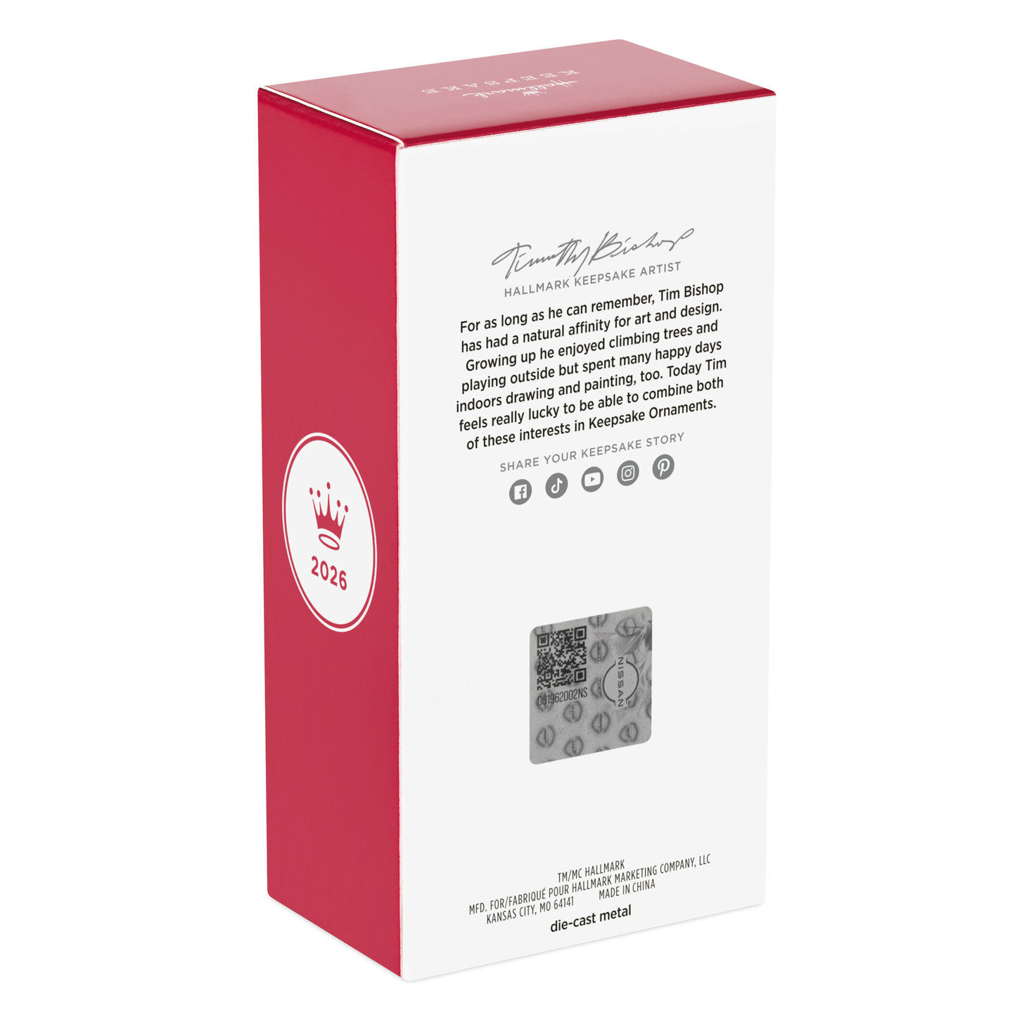 Red Vintage Datsun Car Keepsake Ornament Package Back image number 8