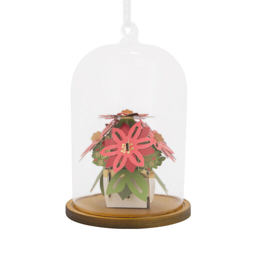 Signature Poinsettias Glass Cloche Hallmark Ornament, 