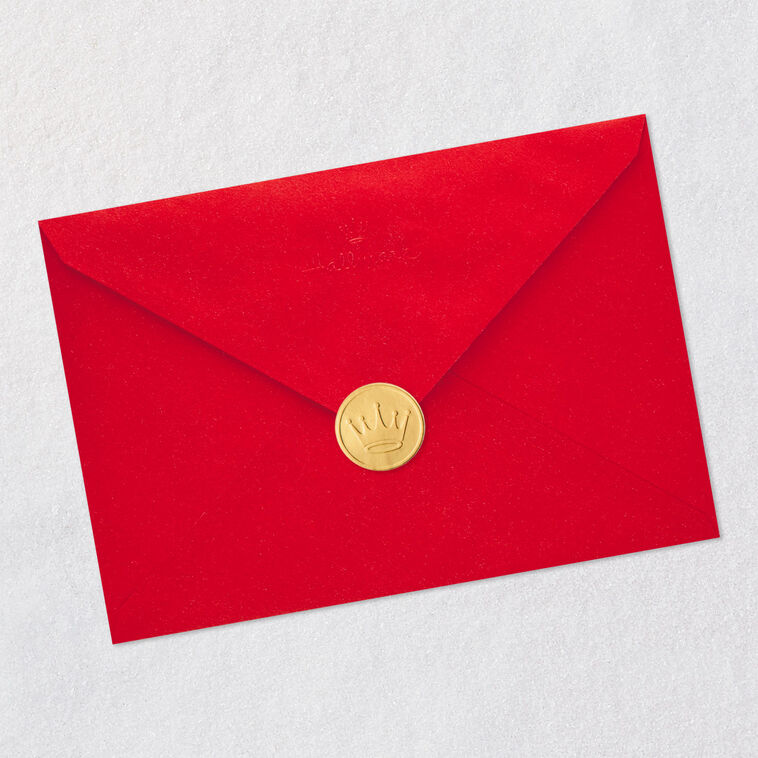 Modern Gold Lettering and Snowflakes on Blue Christmas Card Envelope Back with Seal image number 7