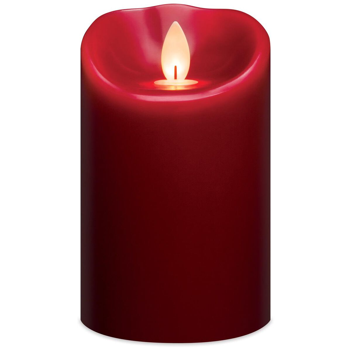 Red Mirage Flameless Pillar Candle, 5" Candles Hallmark