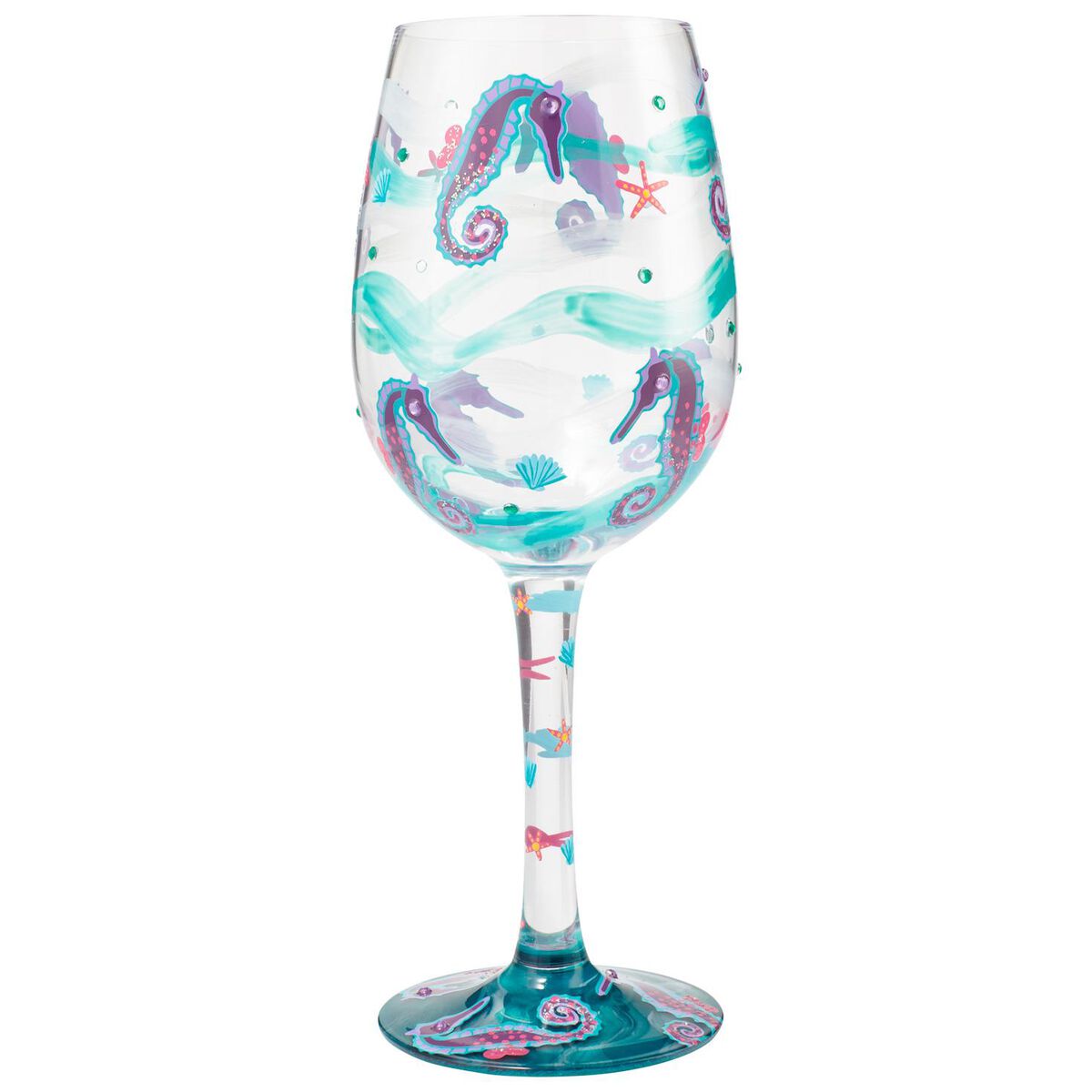 Lolita® Seahorse Handpainted Wine Glass, 15 oz. Wine Glasses & Wine