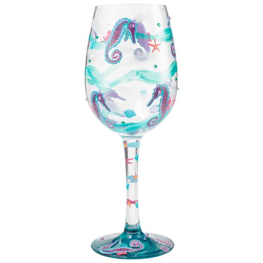 Lolita® Seahorse Handpainted Wine Glass, 15 oz., 