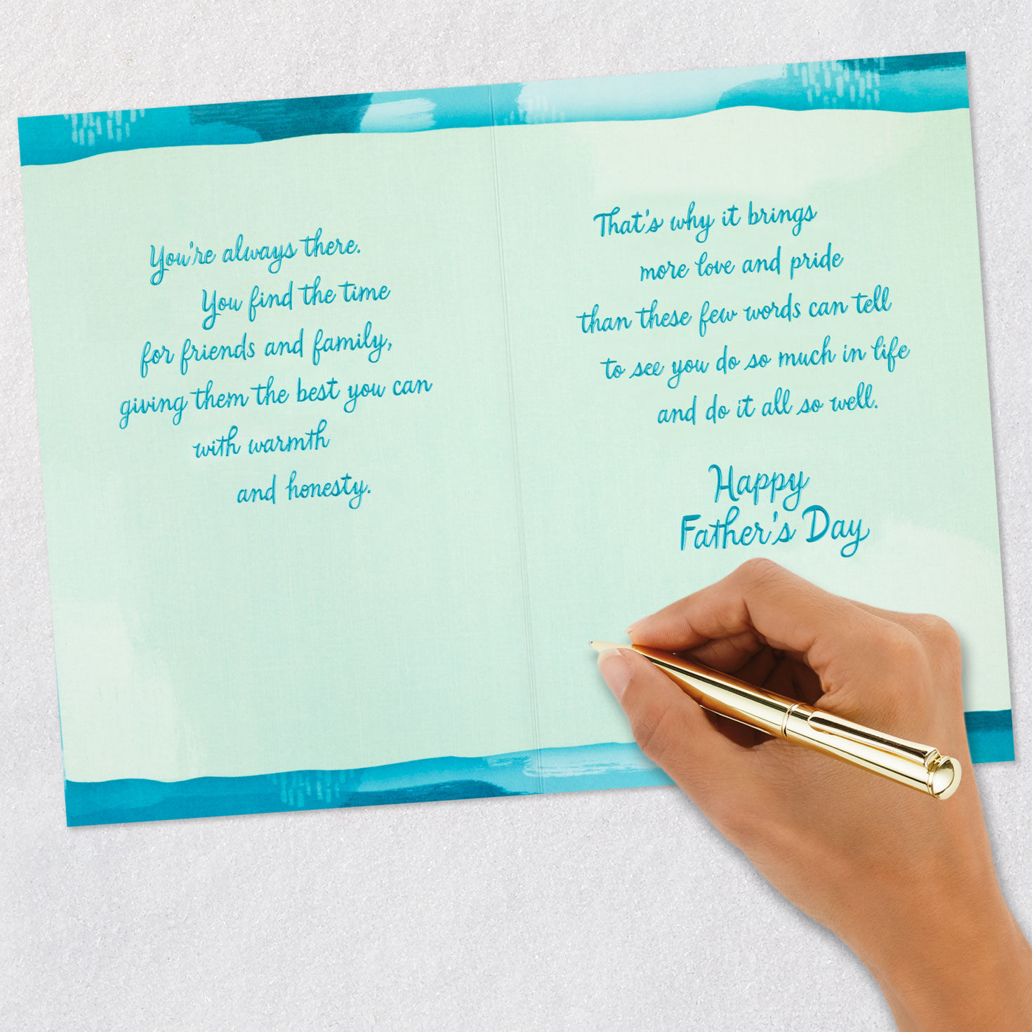 Blue and Green Abstract Son Father's Day Card Card Front with Envelope and Gold Seal image number 7