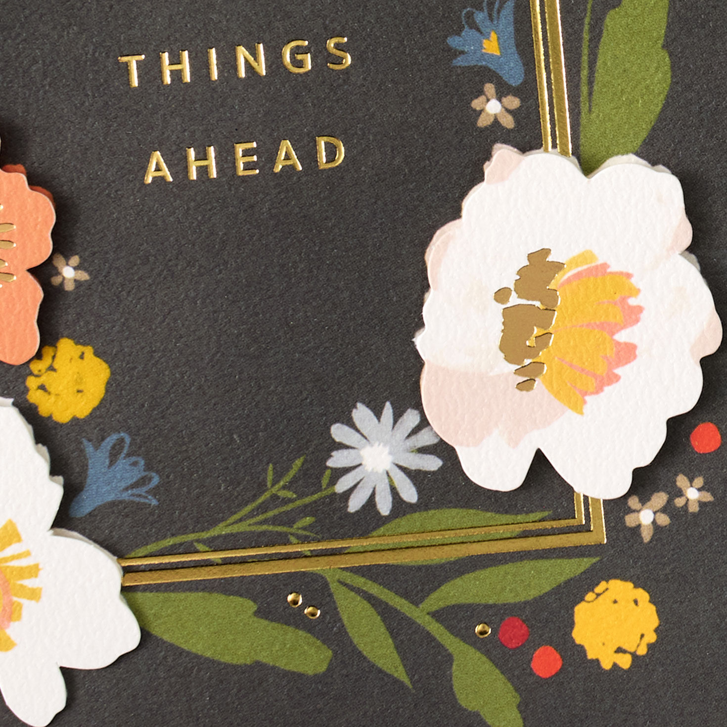 Floral and Gold Foil Frame Signature Birthday Card Card Front Detail image number 5