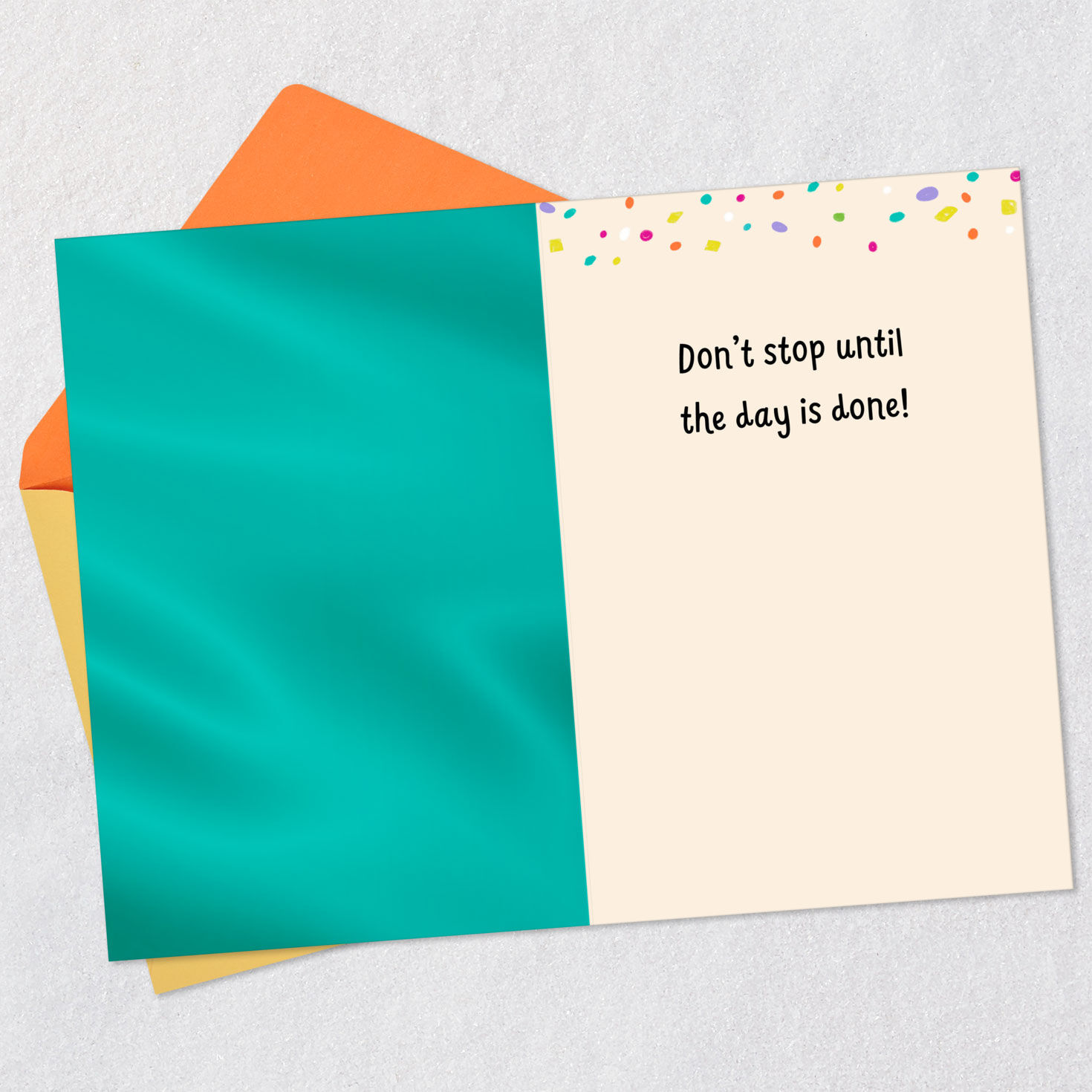 Letter Characters on Trampoline Kids Birthday Card Open card with envelope image number 3