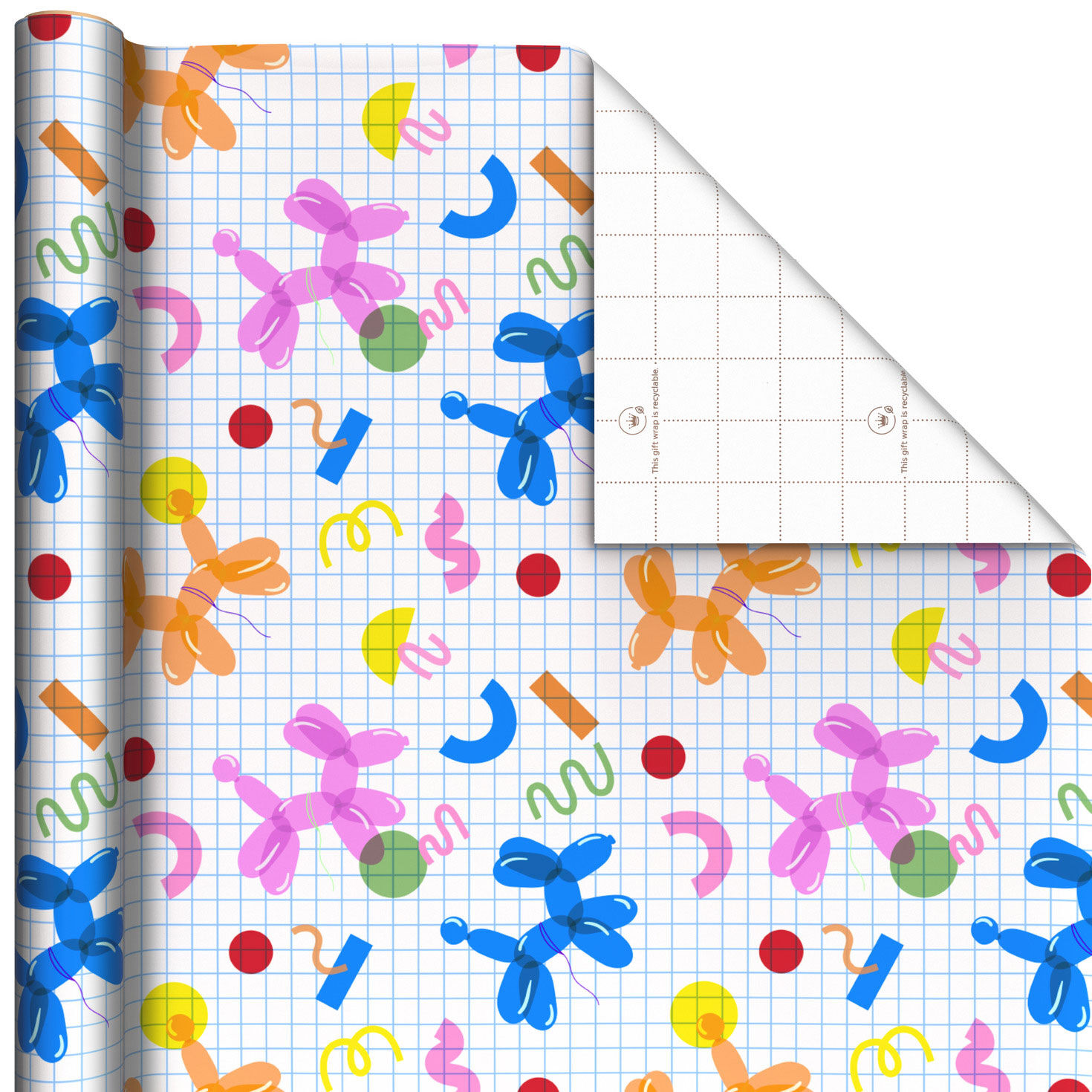 Colorful Balloon Animals Wrapping Paper Roll, 35 sq. ft.