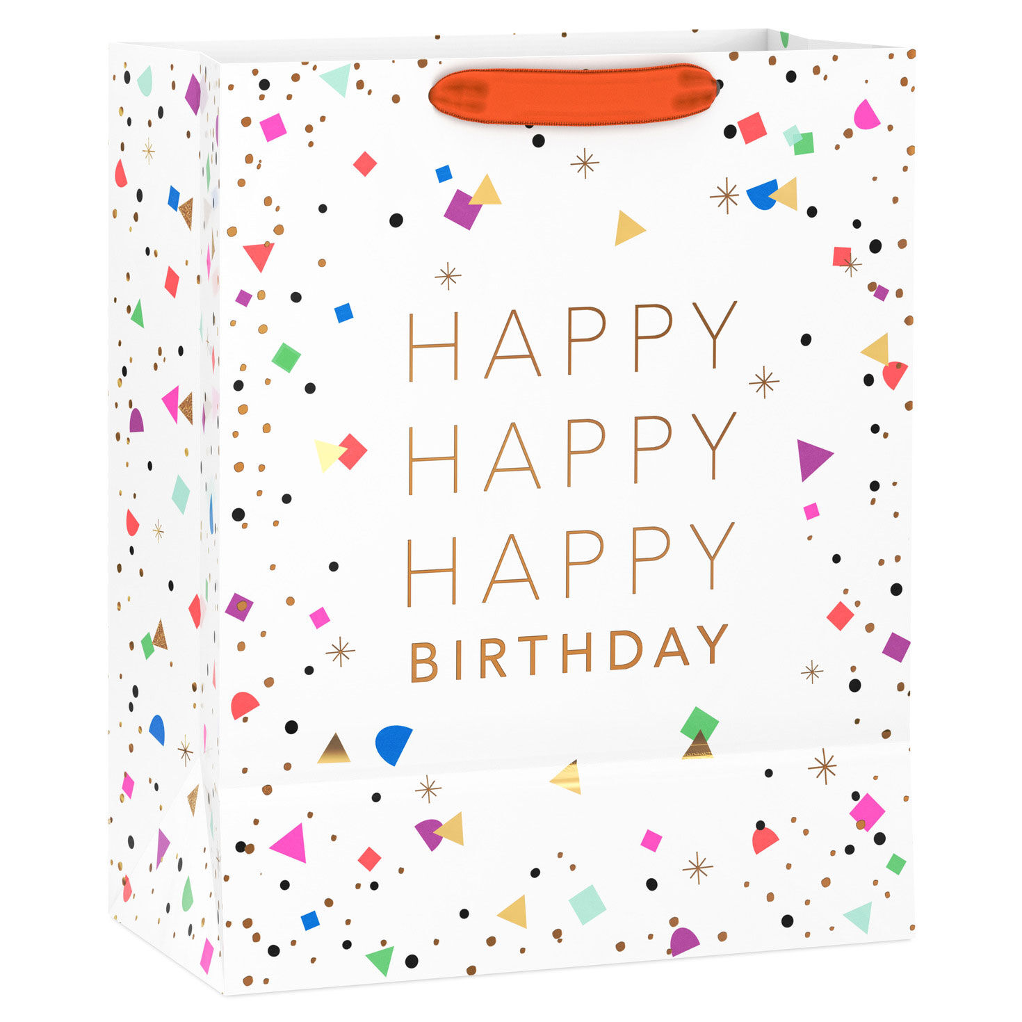 Happy Birthday Lettering and Confetti Large Bag back image number 6