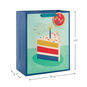 Green Cake and Candles Large Birthday Gift Bag measurement image number 3