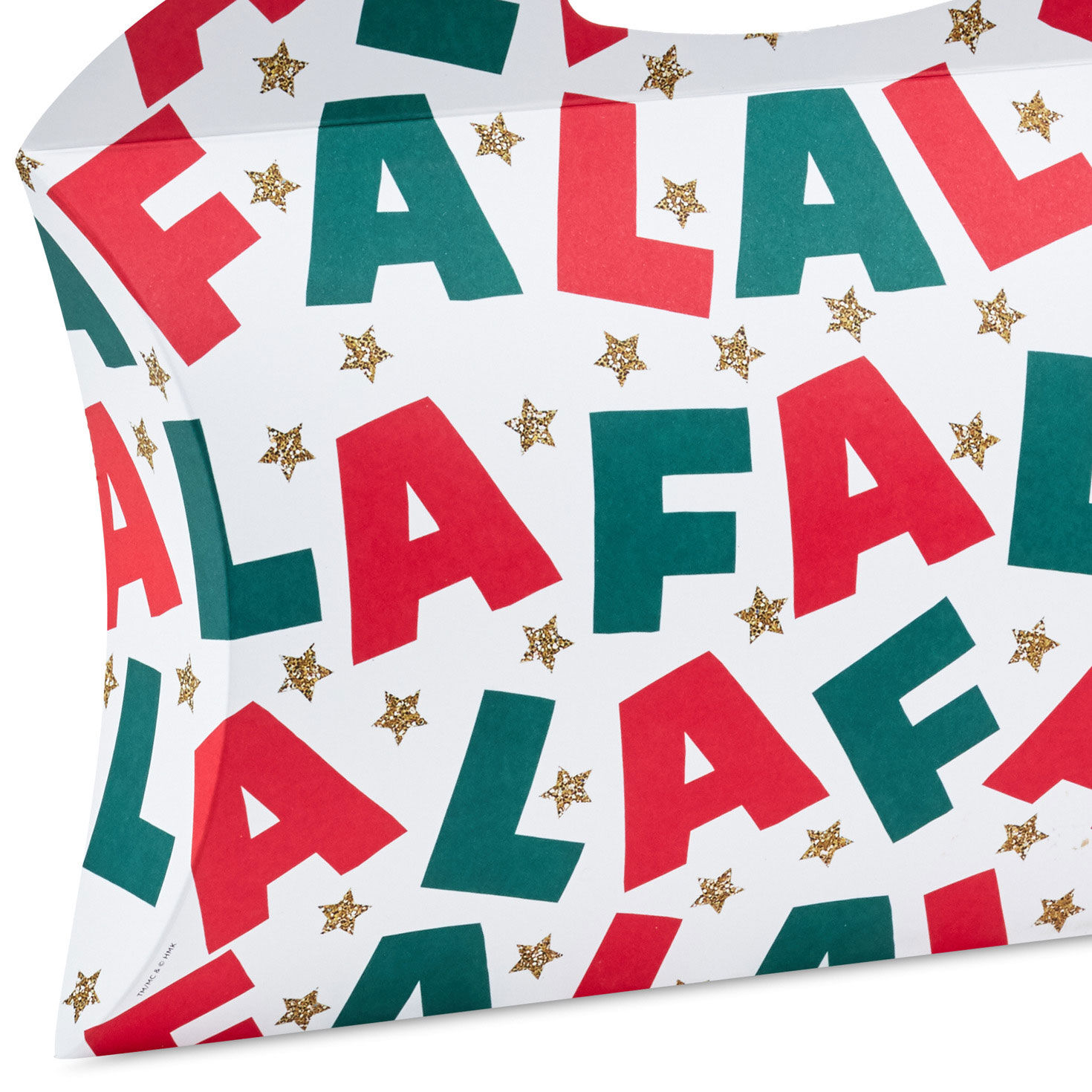 Fa La La Lettering Large Christmas Pillow Box With Handle, , large image number 4