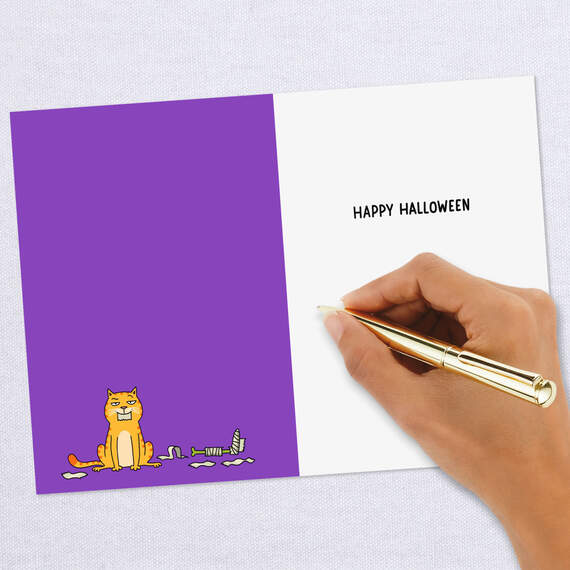 Why Mummies Don't Own Cats Funny Halloween Card, , large image number 6
