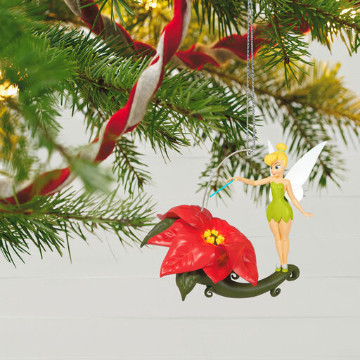Disney Tinker Bell Pixie-Dusted Poinsettia Ornament, 