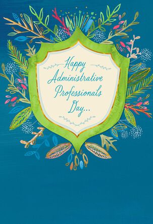 Flower Badge Admin Professionals Day Card