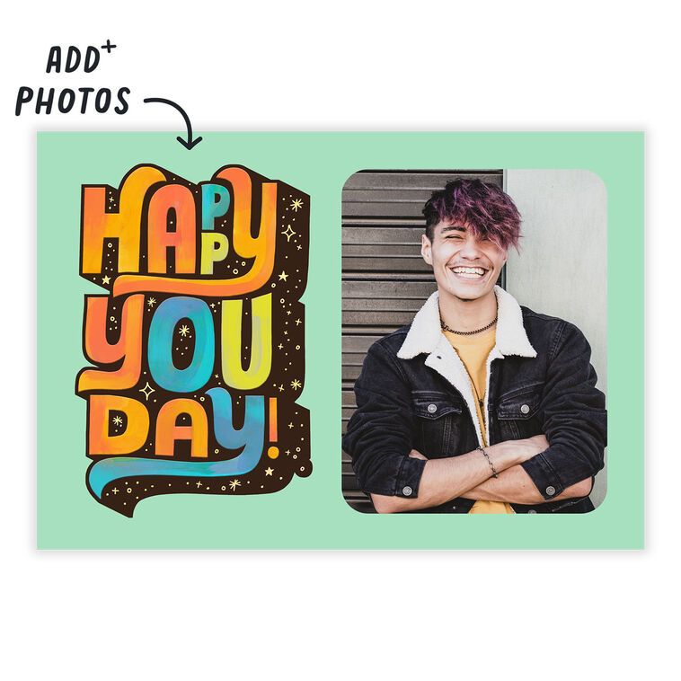 Personalized Happy You Day Fun Lettering Photo Card  image number 2
