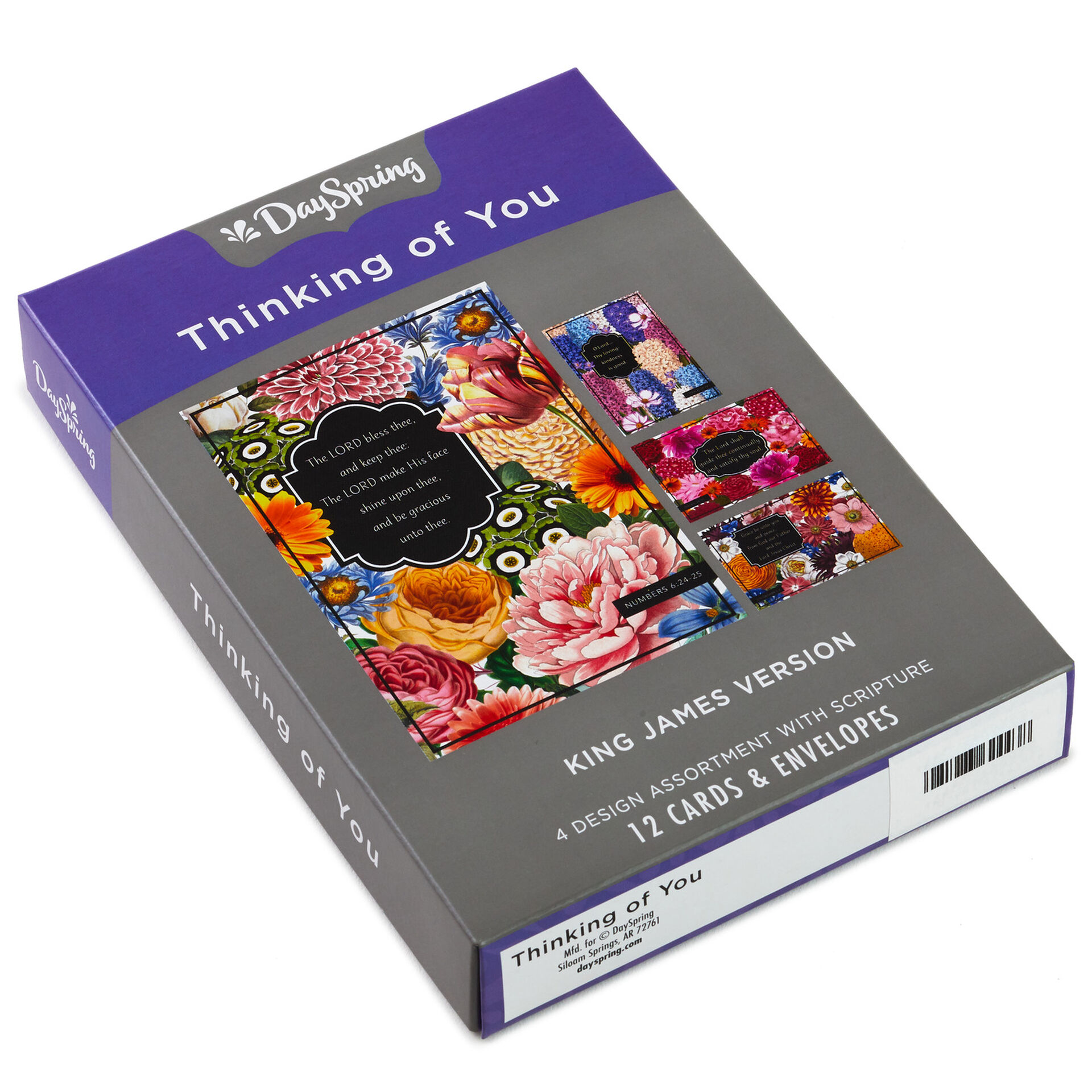 Floral Assorted Religious Thinking of You Cards, Box of 12  Boxed