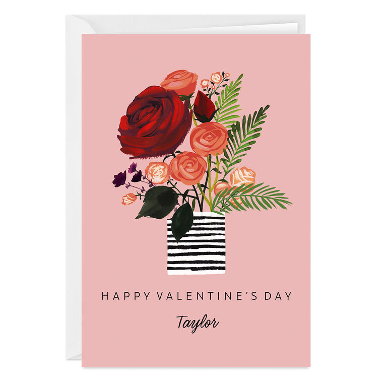 Vase of Roses Custom Card