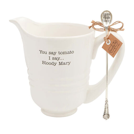 Mud Pie Bloody Mary Pitcher and Spoon, Set of 2, 