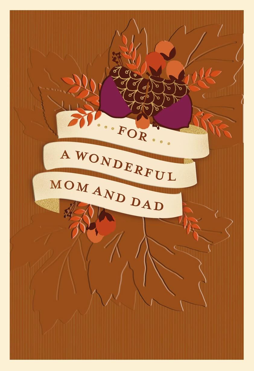 Mom and Dad From Us Thanksgiving Card