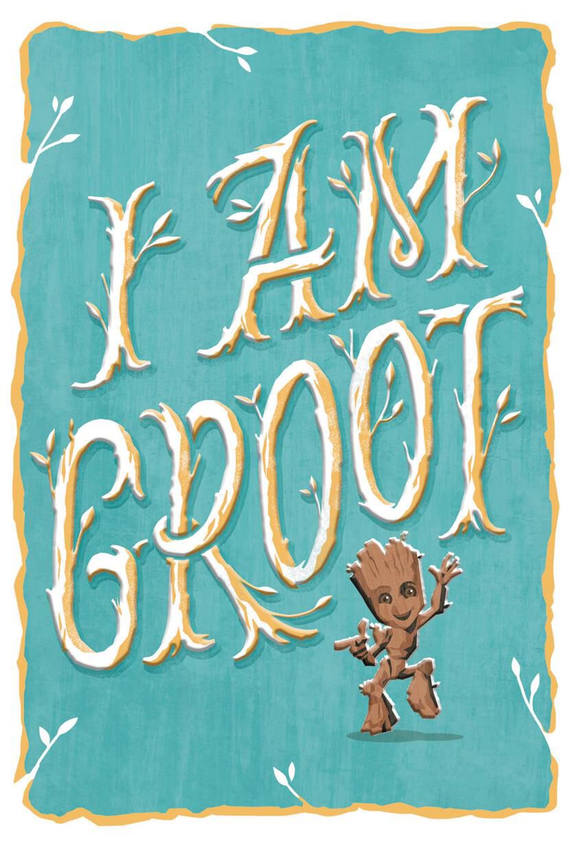 Guardians of the Galaxy I Am Groot Blank Just Because Card