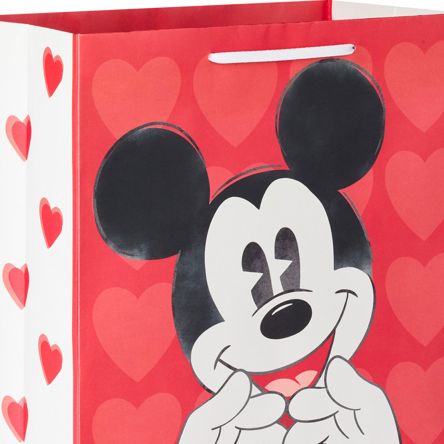 Disney Mickey Mouse Heart Hands on Red Gift Bag handle detail image number 4
