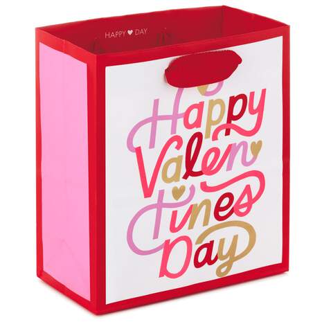 6.5" Happy Valentine's Day Script Gift Bag, , large