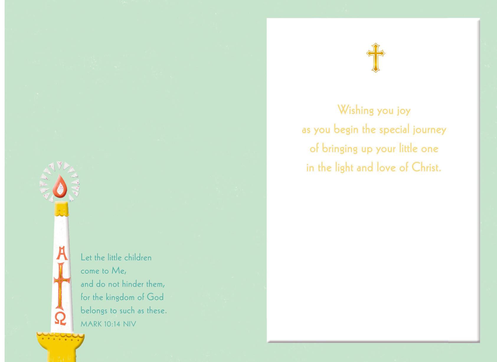 Couple Holding Baby Baptism Card