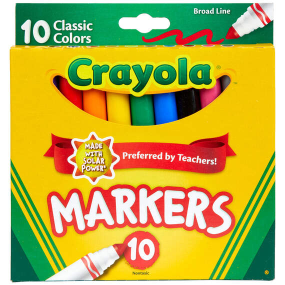 Crayola® Classic Colors Broad Line Markers, 10-Count, , large image number 1