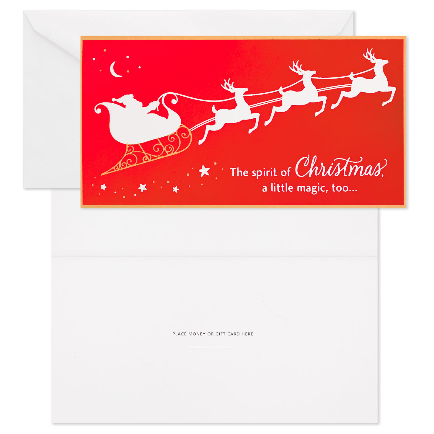 Santa's Sleigh Money Holder Christmas Cards, Pack of 10, , large image number 2