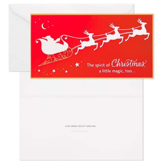 Santa's Sleigh Money Holder Christmas Cards, Pack of 10, , large image number 2